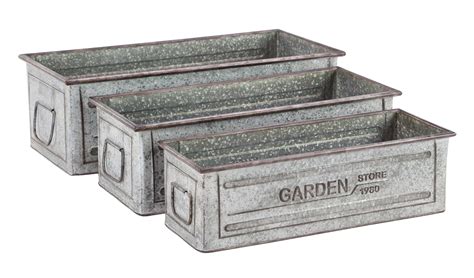 recrangular galvanised metal box|galvanized rectangle planters.